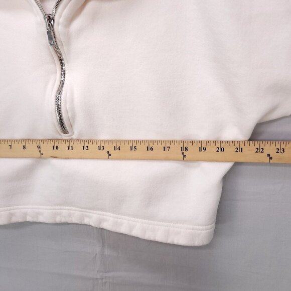 Good American Sweatshirt Cropped Short Sleeve Womens Size 2 Quarter Zip - Picture 8 of 16